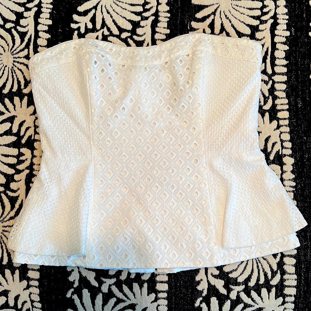 White House Black Market corset top, white. Size 4.